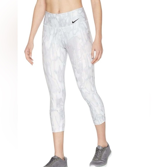 Nike Dri-Fit Size Medium Grey Tie Dye Printed High-Rise Activewear Leggings - Picture 1 of 6